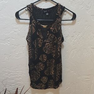 3/$10 Love Gold and Black Fitted Tank Top